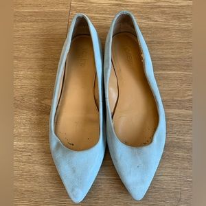 J. Crew Suede Flats in Robins Egg Blue